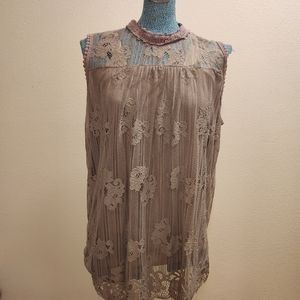 Dusty rose lace top